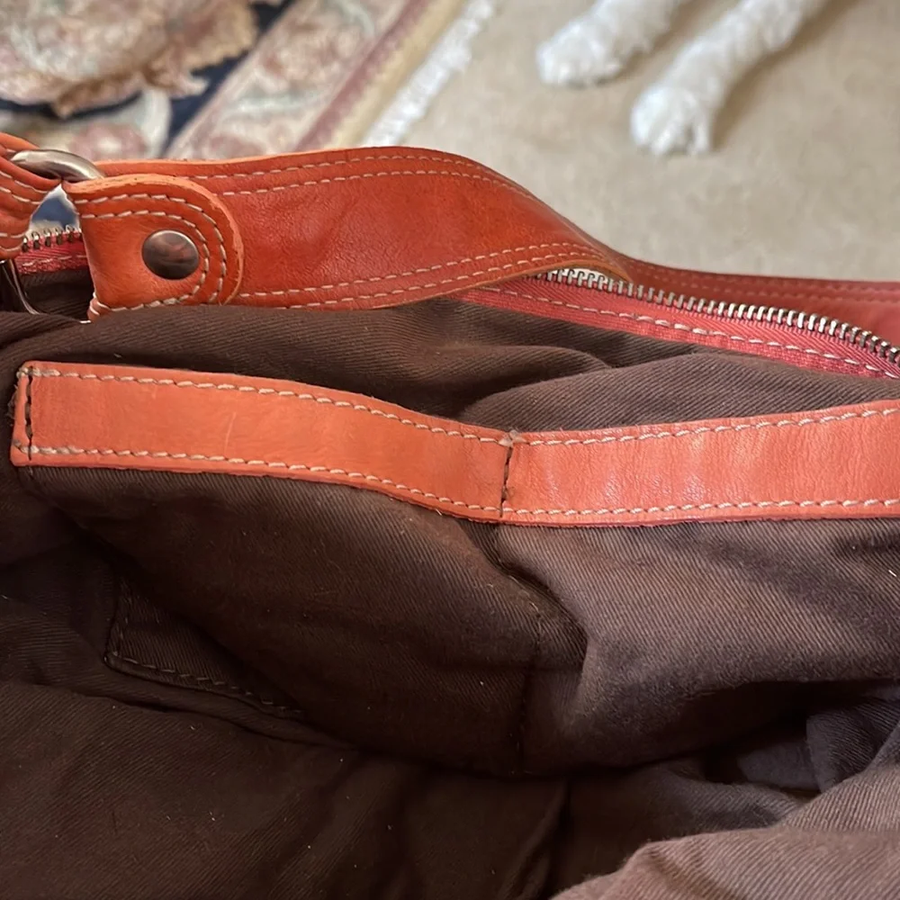 SOLD-NOT AVAILABLE Custom made in Italy! Coral leather hobo Valentina bag - Picture 6 of 13